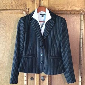 CAbi Black Pinstripe Blazer Size 8